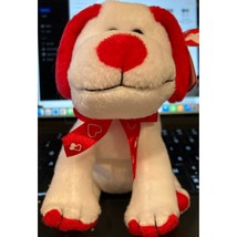 Heartbeat White Ty Beanie Baby Dog Red Ears Paws Mint w/ tags Valentines - £7.94 GBP