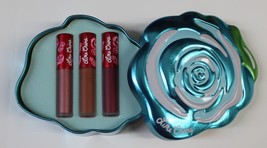 Lime Crime Velvetines Blue Rose Tin 3 mini Liquid Lipstick Matte &amp; Metal... - £19.65 GBP