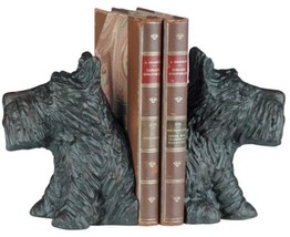 Bookends Bookend TRADITIONAL Lodge Scottie Dogs Resin Hand-Painted Hand-Cast - £160.05 GBP