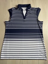 Coral Bay V-Neck Shirt Women&#39;s PM Golf Golfing Sleeveless Top Spandex Striped - £5.89 GBP