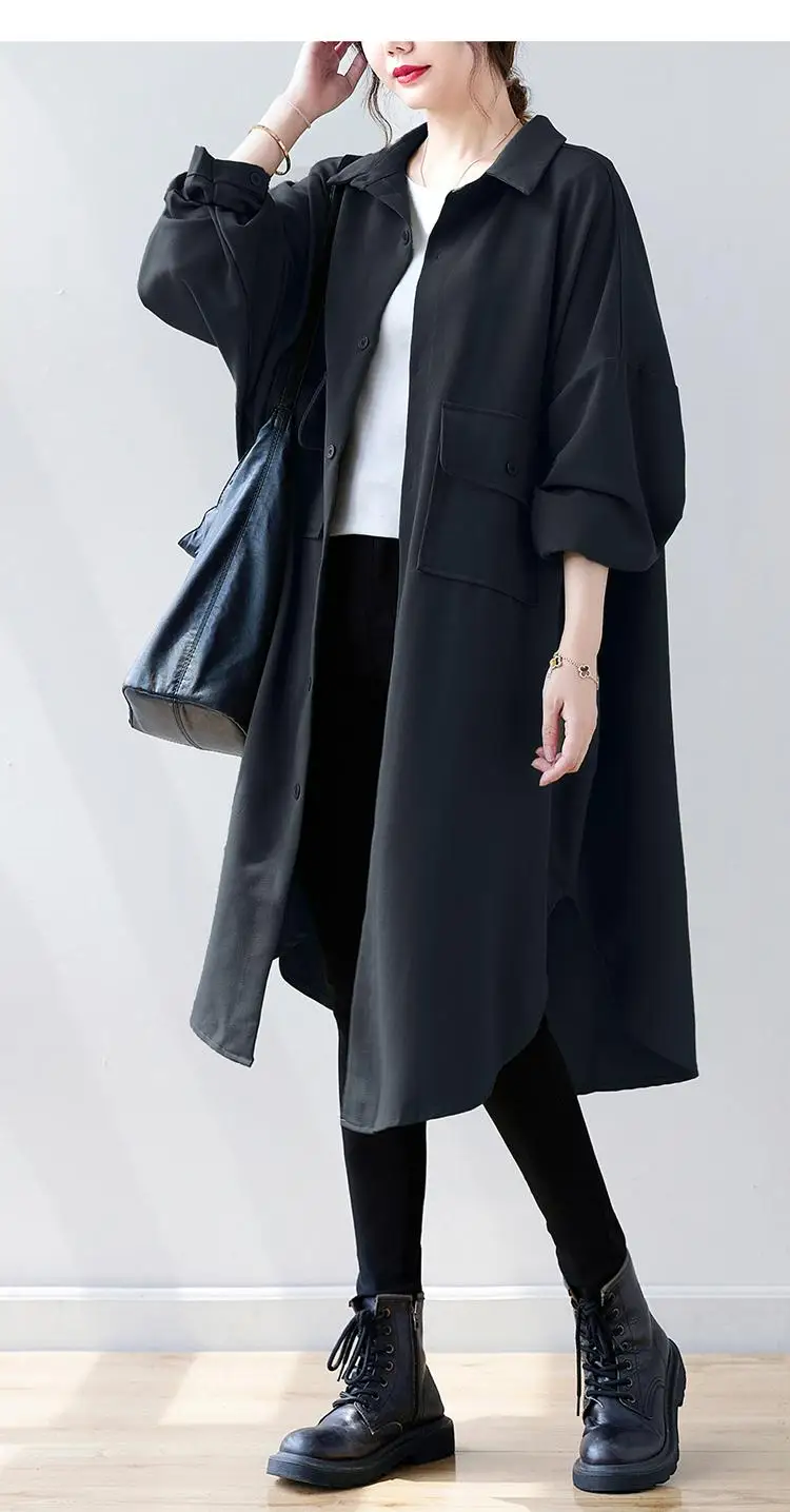Trench Coat &#39;s Autumn Thin Section  New Korean Version Mid-length High-end Vinta - £152.12 GBP