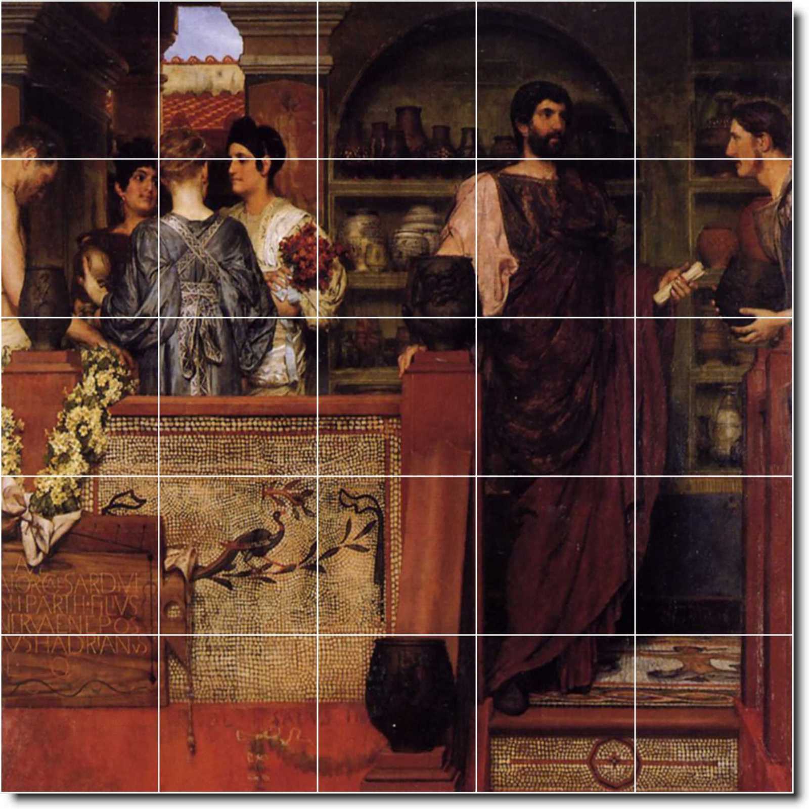 Alma tadema lawrence hadrian visiting a romano british pottery 5x5