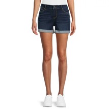 Time and Tru Women&#39;s Mid Rise Shorts with Double Roll Cuffs - £20.04 GBP