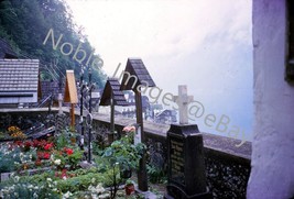 1964 Bone House Graveyard Fog Mountains Hallstatt Austria Kodachrome Color Slide - £3.15 GBP