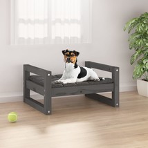 Dog Bed Grey 55.5x45.5x28 cm Solid Pine Wood - £27.89 GBP
