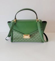 Michael Kors Whitney Medium Flap Top Handle Satchel Crossbody Handbag Fern Green - £84.96 GBP