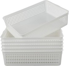 Plastic Storage Trays Baskets/Organizing Baskets, 13.2 Inches X 9.6, White - $34.99