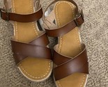 Amazon Essentials Women&#39;s Espadrille Wedge Sandal Size 9 Brown - $19.99