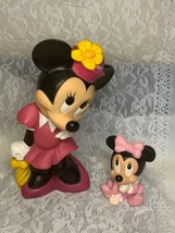Vintage Minnie Mouse Coin Bank And Squeaky Toy Set. - $15.00