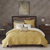 Ink+Ivy Kandula Full/Queen Size Quilt Bedding Set - Mustard Yellow , Qui... - $71.99