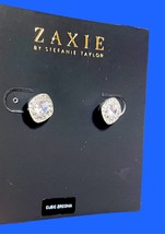 Zaxie by Stefanie Taylor Cushion Cut CZ Halo Stud Earrings New With Tags RV $36 - £15.86 GBP