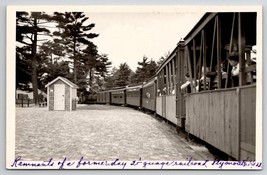 RPPC Remnants Of Former Day Guage Railroad Plymouth MA Amusement Postcard W22 - £15.40 GBP