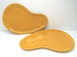 2 VTG SUBTIL PORTUGAL Pottery Breakfast Luncheon Snack Orange Replacement Plates - £47.74 GBP