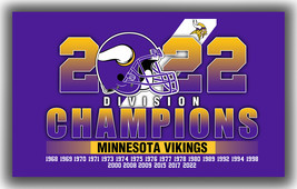 Minnesota Vikings Football Team Division Champions 2022 Flag 90x150cm 3x5ft  - $14.95