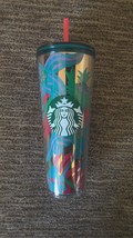 Starbucks Summer 2022 Blue &amp; Gold Floral Forest Dream Venti Tumbler 0111... - £7.72 GBP