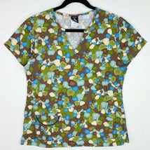 Cherokee Studio Floral Print Patterned Tie Back Scrub Top Shirt Size Sma... - $6.92