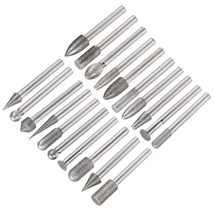 uxcell Diamond Burrs Bits Sets Grinding Drill Kits Carving Rotary Tool for Glass - $29.99