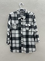 French Laundry Womens Shirt Size XL Black White Plaid Long Sleeve Button Up - $11.27