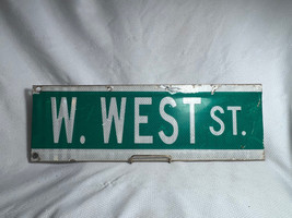 W. West St. Metal Transportation Street Road Sign Green White 20&quot; X 6 3/4&quot; - £47.41 GBP