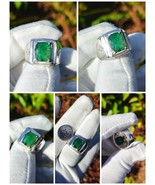 Natural Emerald Zambian Oval Cut 5.25 carat silver handmade ring - $380.50