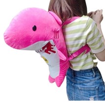 Pink Baby Shark Stuff Toy Girl Backpack - $14.85