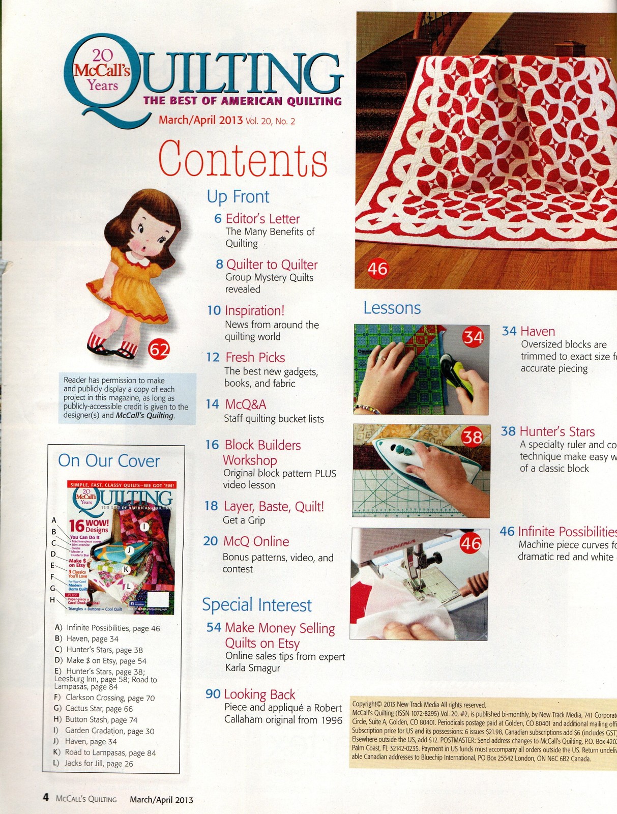 Image 1 of McCall's Quilting Magazine March April Simple Fast Class Quilts Coed Dorm Quilts