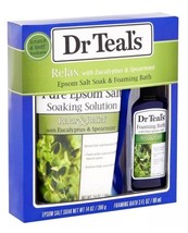 Dr Teal&#39;s Relax with Eucalyptus &amp; Spearmint 2 Piece Bath Travel Gift Set - £10.95 GBP