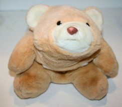 GUND Stuffed Animal Snuffles Bear 14&quot; Peach Plush Flat Pillow Soft Toy 1980 Vtg - £52.14 GBP