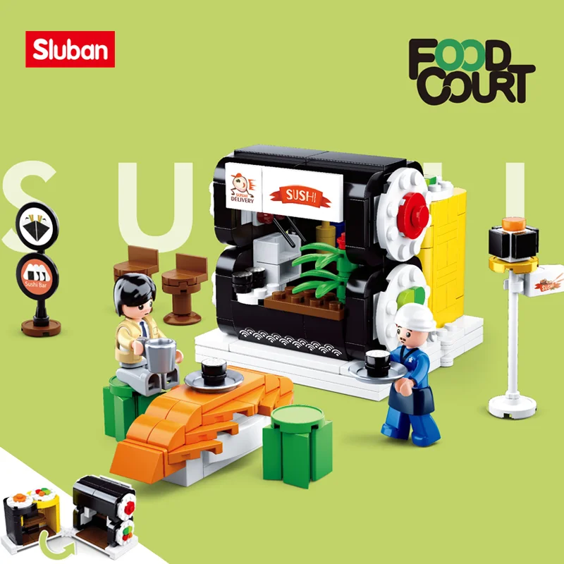 Sluban Building Block Toys Girls Dream Creator B0705E Sushi House 320PCS Mini - £29.57 GBP