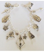 Medieval Theme Charm Bracelet Handcrafted Jewelry + Free Organza Roses G... - $30.00