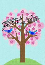 Pepita Needlepoint kit: Birds Singing Tree, 7&quot; x 10&quot; - $50.00+