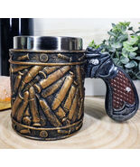 Western Pistol Gun Ammo Bullet Shells Beer Stein Tankard Coffee Cup Mug ... - $540.94 MXN