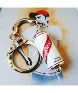 Unique RED STRIPE KEYRING fab LAGER pub MINIATURE keychain CAN fab JAMAI... - $5.05