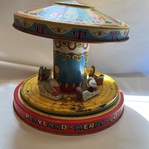 Vintage 1950’s Chein Working Musical Tin “Playland Merry Go Round” - £93.64 GBP