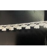 4 Yards White Narrow Edge  Crochet Lace Trim 1/2” - $2.99
