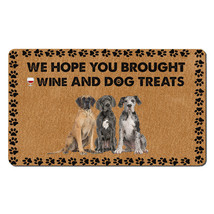 Funny Great Dane Dogs Outdoor Doormat Wine And Dog Treats Mat Gift For Dog Lover - £31.18 GBP