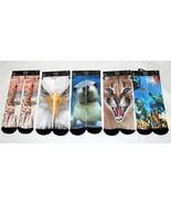 Odd Sox Wild &amp; Sea Life Giraffe Eagle Caracal Monkey Etc Crew Socks Mns ... - $14.99
