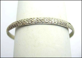 Vintage Bangle Bracelet Nickle Silver Woven Pattern Silvertone Marked Mexico - £14.97 GBP
