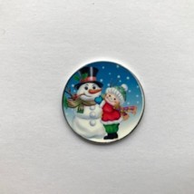 &quot; Merry Christmas Snowman And Child &quot; Golf Ball Marker - $4.17