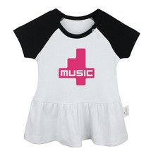 Funny Music Symbol Newborn Baby Girls Dress Toddler Infant 100% Cotton Clothes - £10.48 GBP