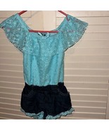 Limited too lace and denim romper size 7 - £5.38 GBP