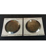 1889 &amp; 1891 Argentina Lot of 2 - 2 Centavos Bronze Coins   (C) - $9.17