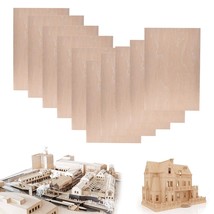 10 Pack Basswood Sheet, 1/16 X 8 X 12 Inch Thin Plywood Wood Sheets For ... - $37.99