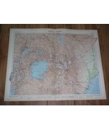 1956 VINTAGE MAP OF KENYA UGANDA BURUNDI RWANDA LAKE VICTORIA KILIMANJAR... - $38.26