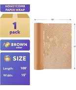 Natural Biodegradable Honeycomb Packing Paper 15x164&#39; Perforated Rolls - £23.26 GBP