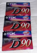 Lot Of 3 Sealed Vintage Tdk D90 Cassette Tapes High Output Iec I/Type I - £8.78 GBP