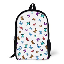 Mondxflaur Butterfly Backpacks for School Kids Adults Lightweight Bag 16.9in - £19.23 GBP