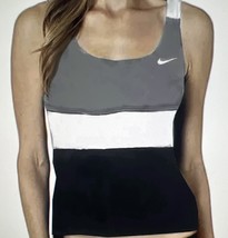 NEW  NIKE SWIM V-Back TANKINI Bathing Suit Top Black Gray Womens XS - €19,00 EUR