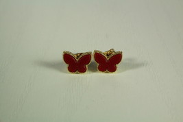 Mini carnelian gold butterfly earrings. - $25.00