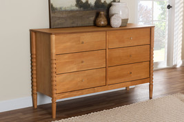 Laverne Oak Brown Bobbin Wood 6-Drawer Dresser - $8,450.68 MXN